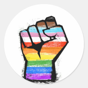Sticker Rond Pride du progrès inclusif