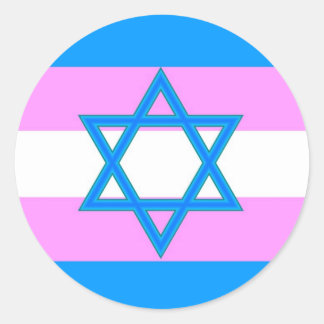 Sticker Rond Pride juive transgenre