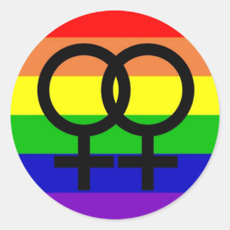 Sticker Rond Pride lesbienne