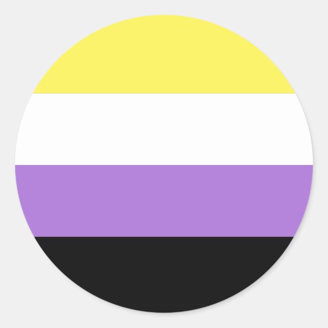 Sticker Rond Pride non binaire (Devant)