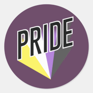 Sticker Rond Pride non binaire