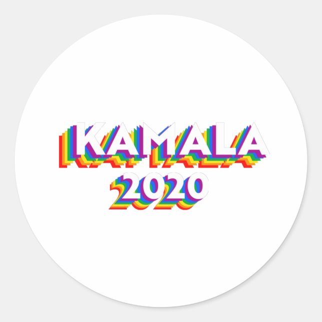 Sticker Rond Pride rétro de Kamala 2020 (Devant)