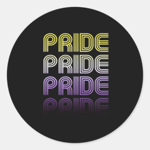 Sticker Rond Pride rétro non binaire