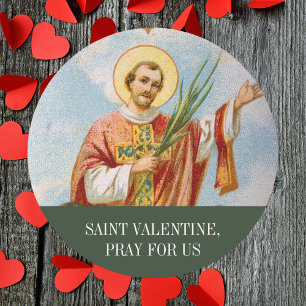 Sticker Rond Prière catholique Saint-Valentin
