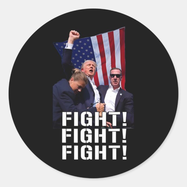 Sticker Rond Prière De Lutte Contre Trump Amérique (Devant)