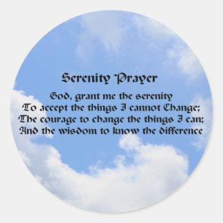 Sticker Rond Prière de sérénité Ciel bleu Inspiration