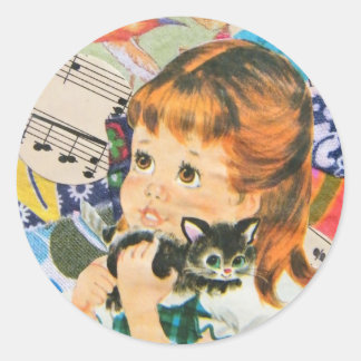 Sticker Rond Prière du propriétaire d'un chat