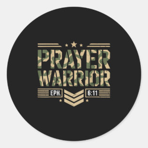 Sticker Rond Prière Guerrier Jésus Christian Hommes Armor De Di