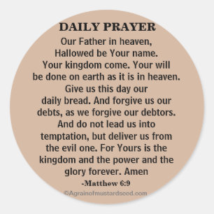 Sticker Rond Prière quotidienne Notre Père NKJV