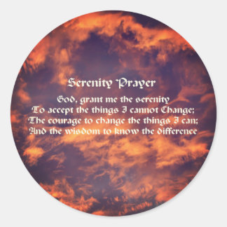 Sticker Rond Prière Sérénité Ciel Nuages Inspiration