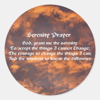 Sticker Rond Prière Sérénité Ciel Nuages Inspiration