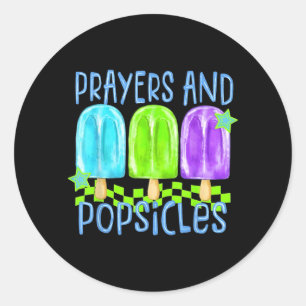Sticker Rond Prières et popsicles chrétien été foi Vbs