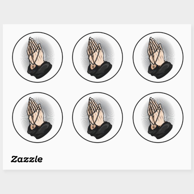Sticker Rond Priez avec Komboskini Orthodox (Feuille)