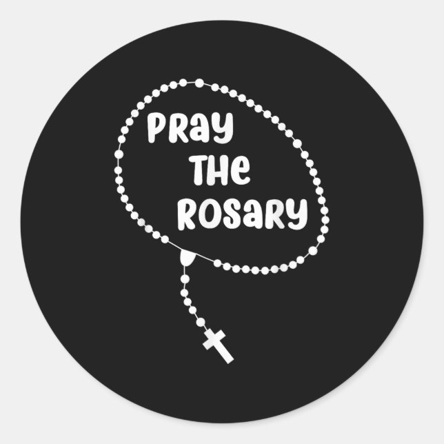 Sticker Rond Priez Inspirationnellement Le Rosaire. La foi dit  (Devant)