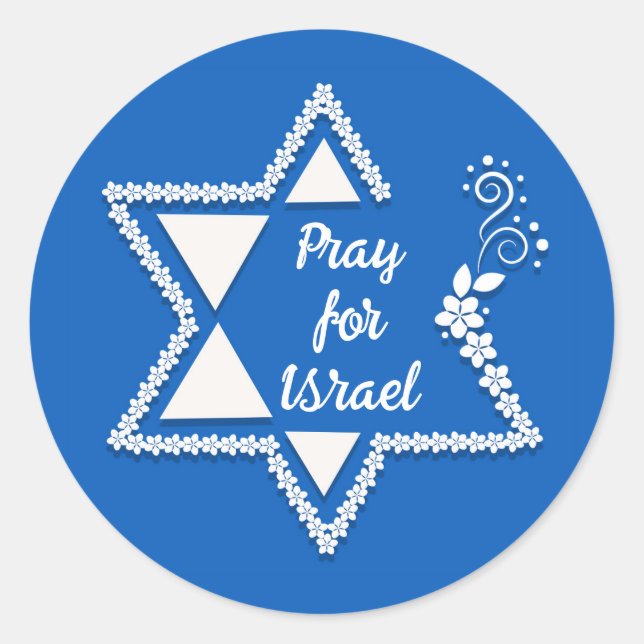 Sticker Rond Priez pour Israël (Devant)