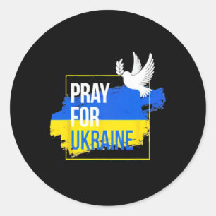 Sticker Rond Priez pour la colombe de la paix en Ukraine Hommes