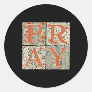 Sticker Rond Priez Wildflower Christian Jésus Automne Fall Reme