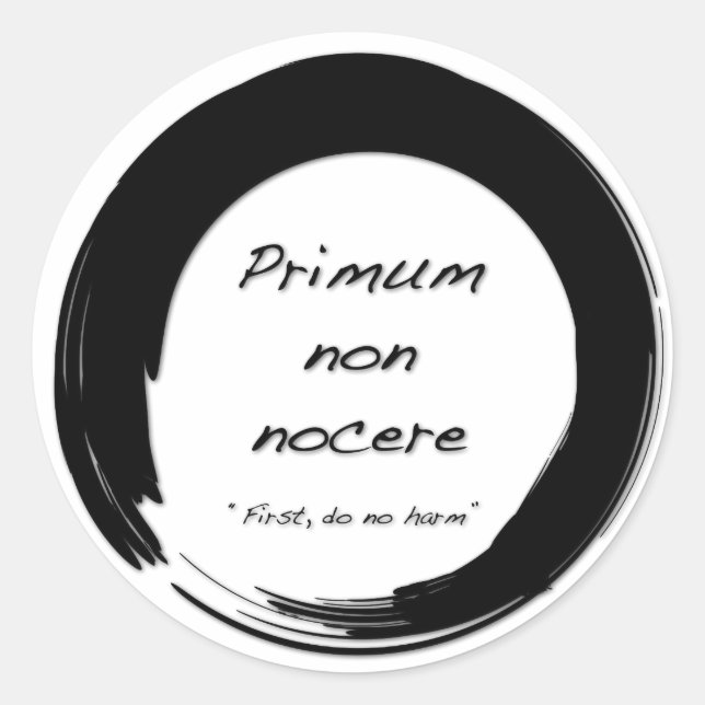 Sticker Rond Primum Non Nocere (Devant)