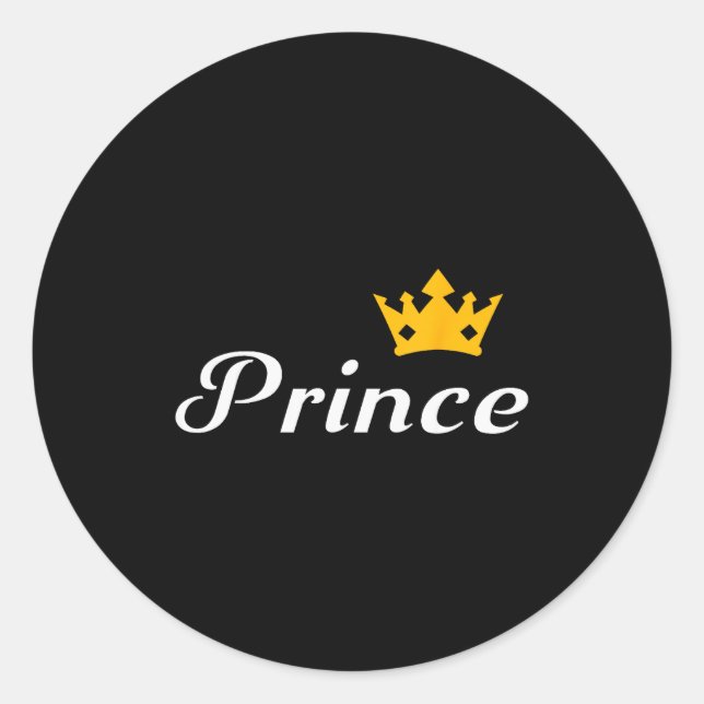 Sticker Rond Prince Boys Men Family Matching Valentines Day  (Devant)