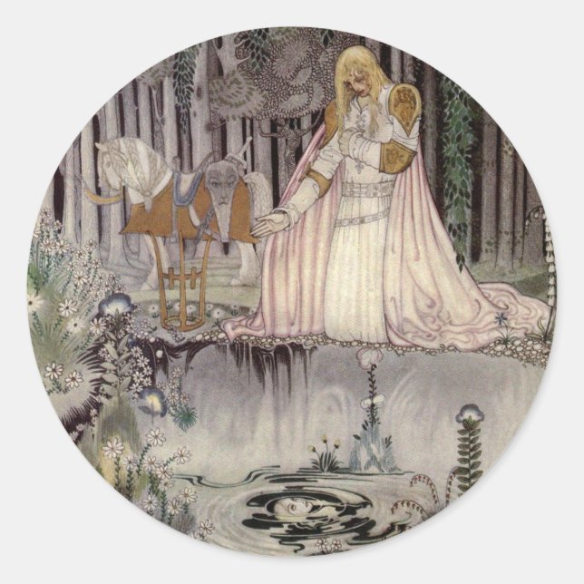 Sticker Rond Prince Charmand Face dans la piscine (Devant)