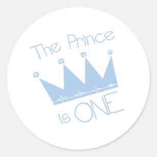 Sticker Rond Prince Crown 1er anniversaire