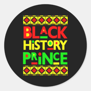 Sticker Rond Prince de l'histoire noire Mélanine Garçon Fils Br