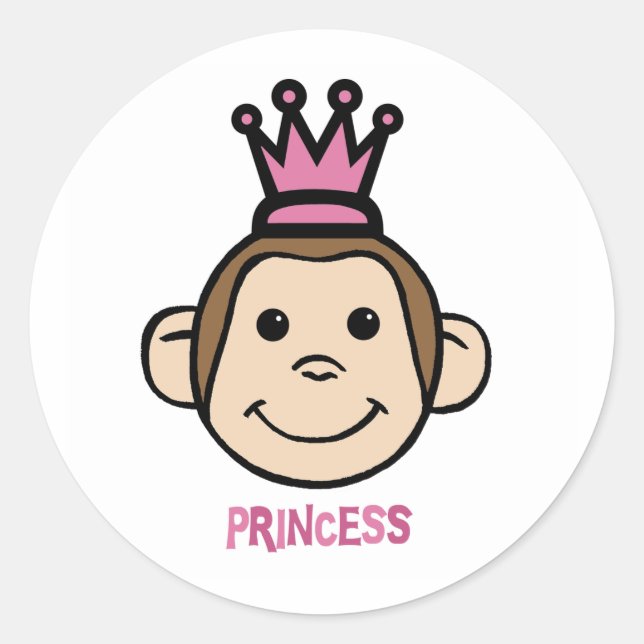 Sticker Rond Princes singes (Devant)