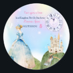 Sticker Rond Princess Birthday Kids<br><div class="desc">Il était une fois une petite princesse se tournait...  Ligne d'anniversaire qui peut être modifiée. Invitations et autres offres de fête d'anniversaire... Joyeux anniversaire!</div>