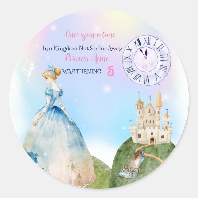 Sticker Rond Princess Birthday Kids (Devant)