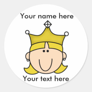STICKER ROND PRINCESS BLOND CUSTOMISÉ