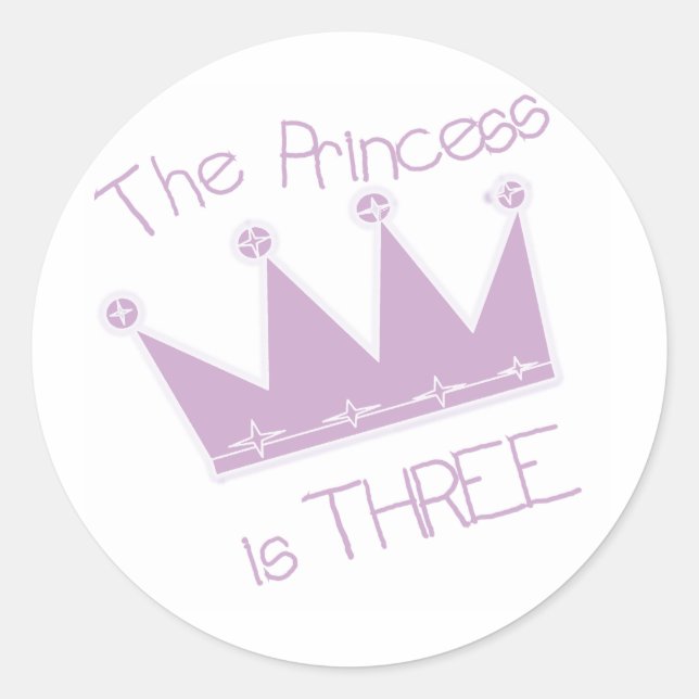 Sticker Rond Princess Crown 3e Anniversaire Tshirts et cadeaux (Devant)