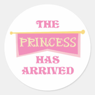 STICKER ROND PRINCESS EST ARRIVÉ