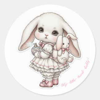 Sticker Rond Princess Lolita Bunny - Bunny Doll Backpack Kawaii