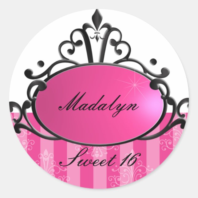 Sticker Rond Princess Name Filigree (Devant)