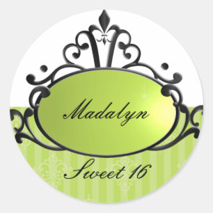 Sticker Rond Princess Name Filigree