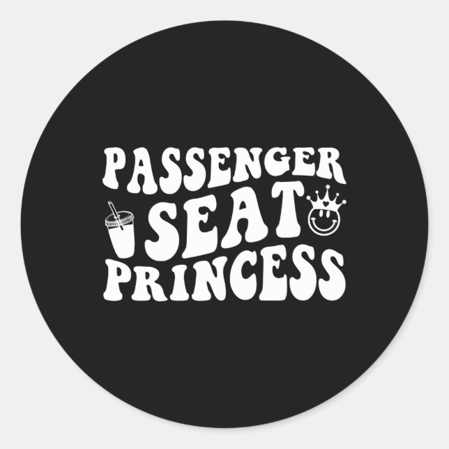 Sticker Rond Princess Seat Passenger Friend Princess Passenger (Devant)