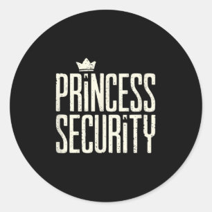 Sticker Rond Princess Security Protection Correspondant Famille