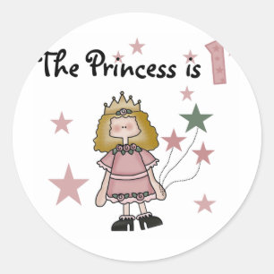 Sticker Rond Princesse 1er Anniversaire Tshirts et cadeaux