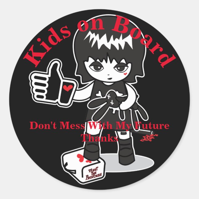 Sticker Rond Princesse à bord (Devant)