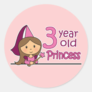 Sticker Rond Princesse Âge 3