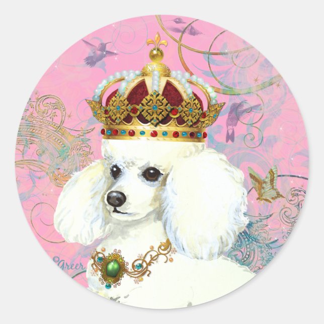 Sticker Rond Princesse aux canicules blanches avec colibris (Devant)