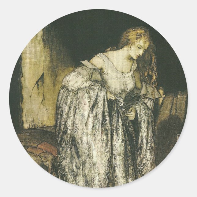 Sticker Rond Princesse avec robe étincelante Grande taille (Devant)