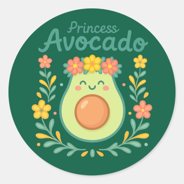 Sticker Rond Princesse Avocado (Devant)