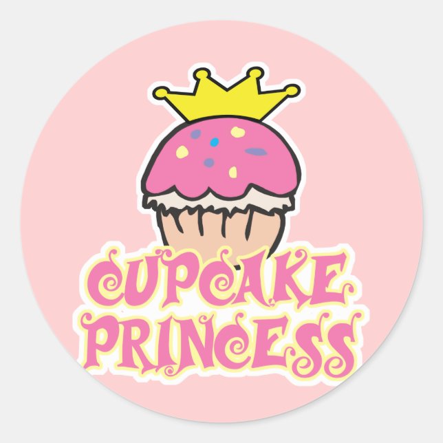 Sticker Rond Princesse Cupcake (Devant)