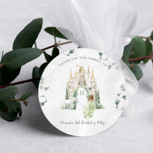 Sticker Rond Princesse de conte de fées élégant   Fête d'annive