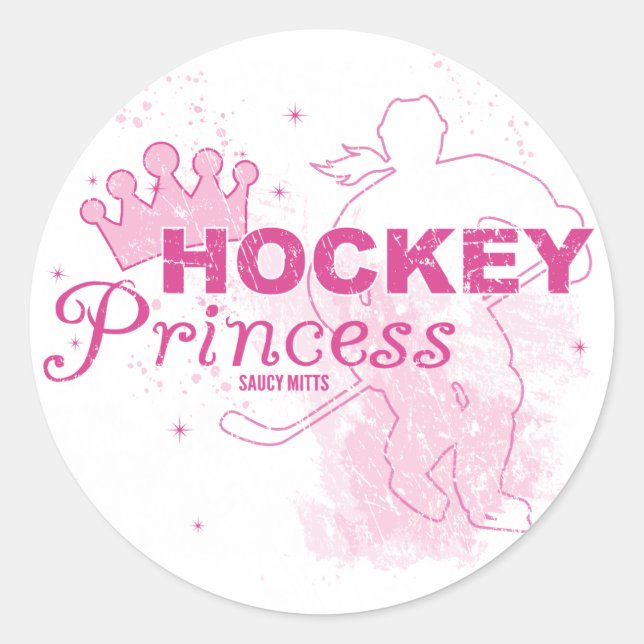 Sticker Rond Princesse de hockey (Devant)