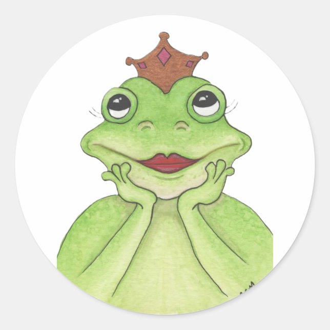 Sticker Rond Princesse de la grenouille (Devant)