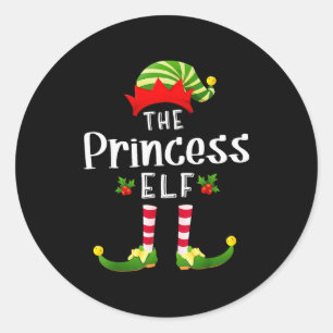 Sticker Rond Princesse de l'Elf de Noël Combinaison de Pyjama X