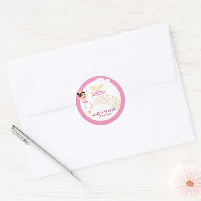 Sticker Rond Princesse des Etoiles, Un voeu magique (Enveloppe)