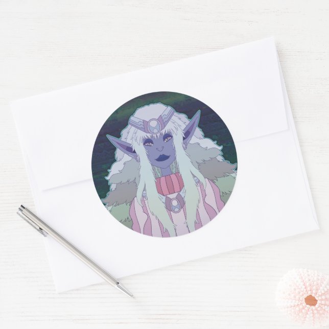 Sticker Rond Princesse Elfe (Enveloppe)
